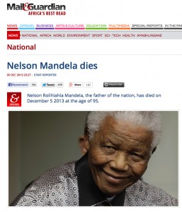 Mandela Dies Headline