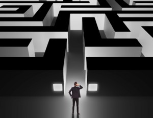 Man In Front of Maze